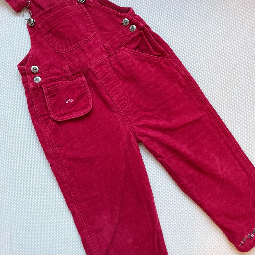 Vintage Red Corduroy Overalls